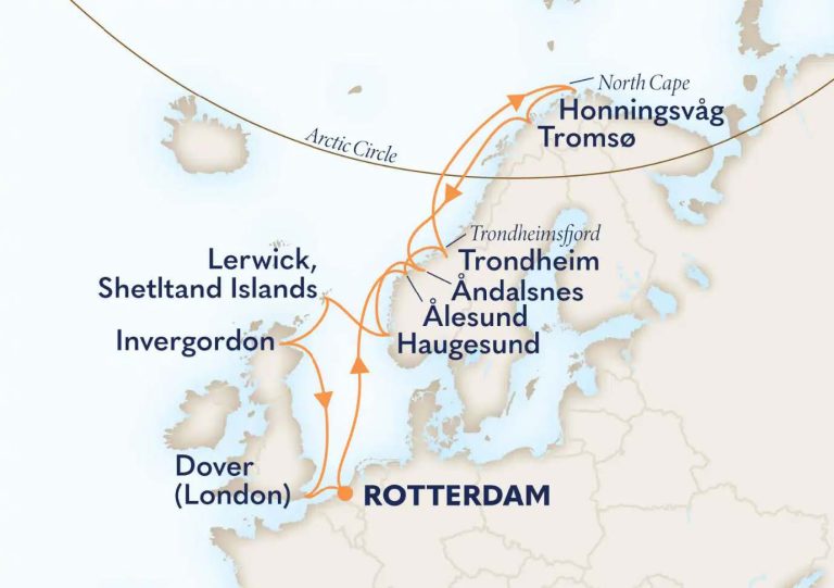vaarschema cruise noordkaap
